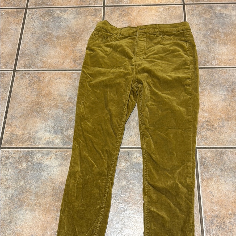 LOFT - Made and Loved Olive/Gold Corduroy Pants